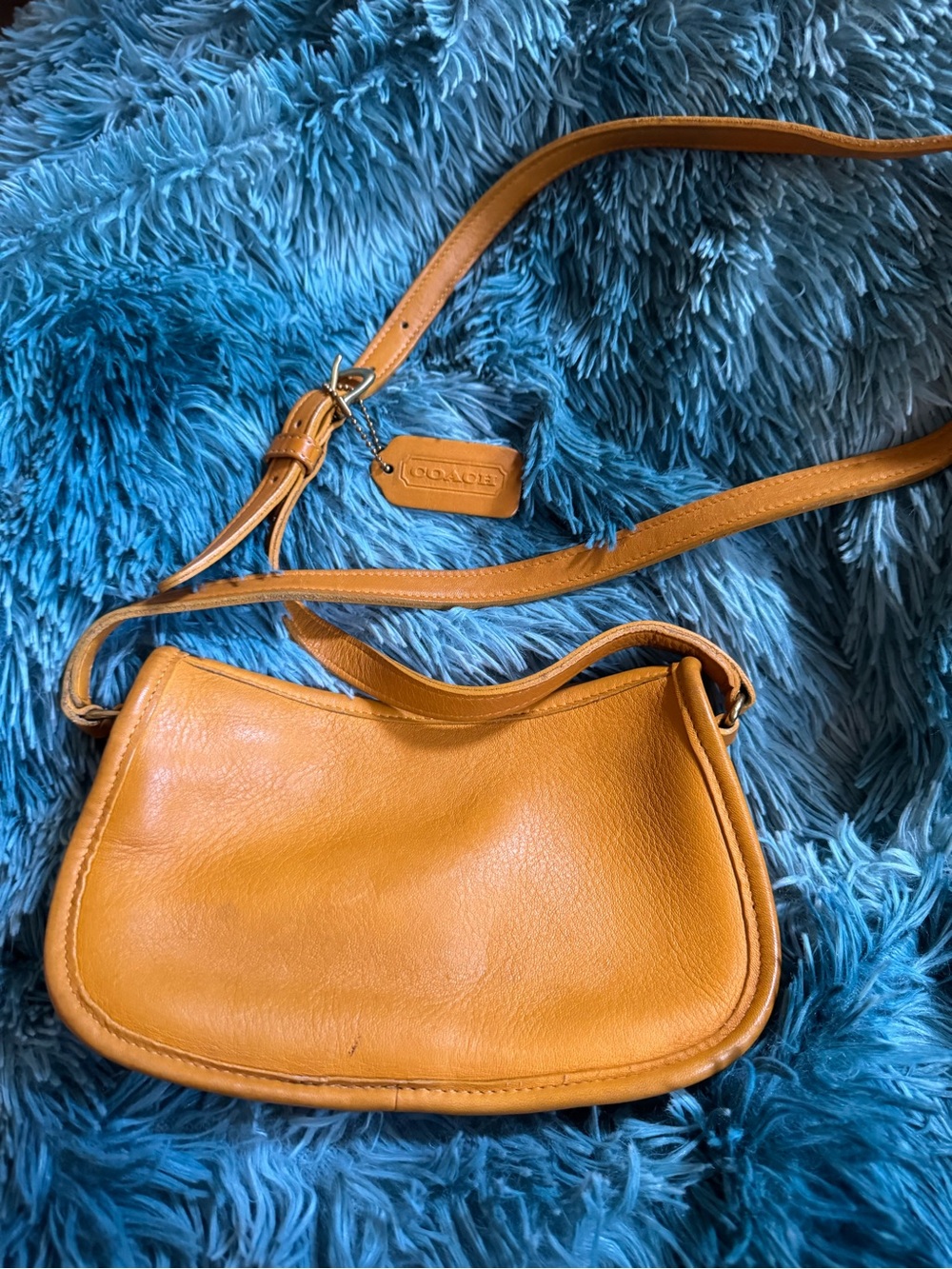 Coach Amber/Tan Leather Crossbody Saddle Bag